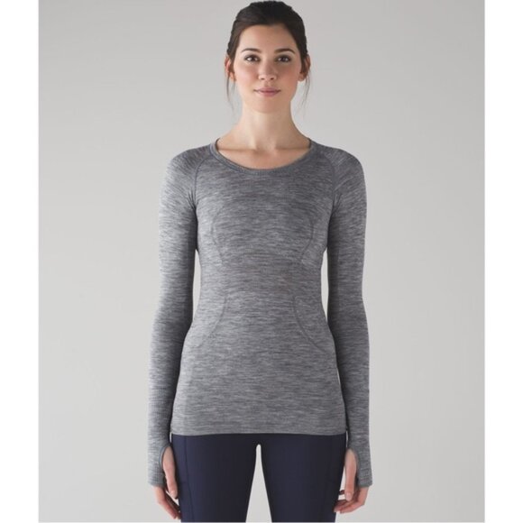 Lululemon Swiftly Tech Long Sleeve Crew Neck Top Grey Size 4 - Picture 1 of 10
